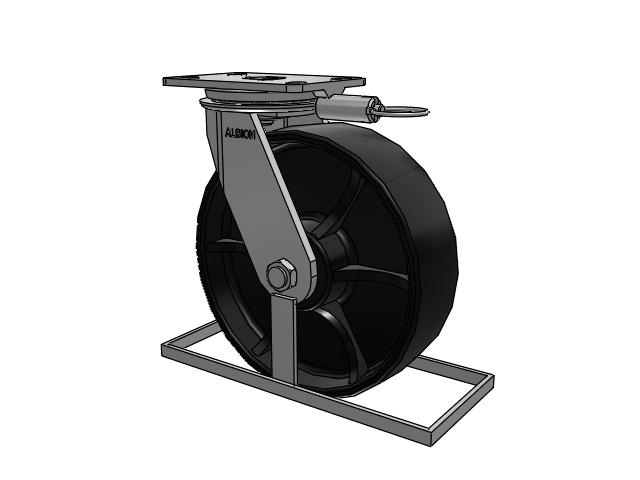 81 Series Top Plate Swivel Caster with 10 x 3 Black Paint FR - Ductile Iron Crowned Tread Wheel