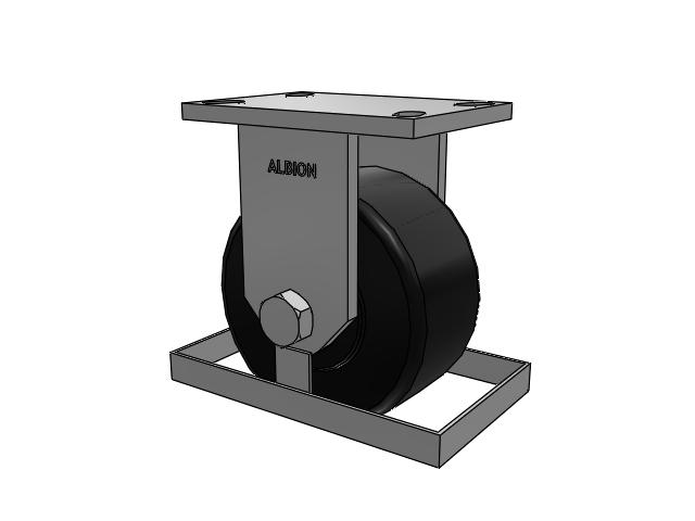 81 Series Top Plate Rigid Caster with 6 x 3 Black Polymer NX - Trionix High Impact Polymer Wheel