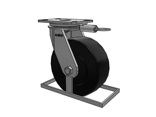 81 Series Top Plate Swivel Caster with 8 x 3 Black Polymer NX - Trionix High Impact Polymer Wheel