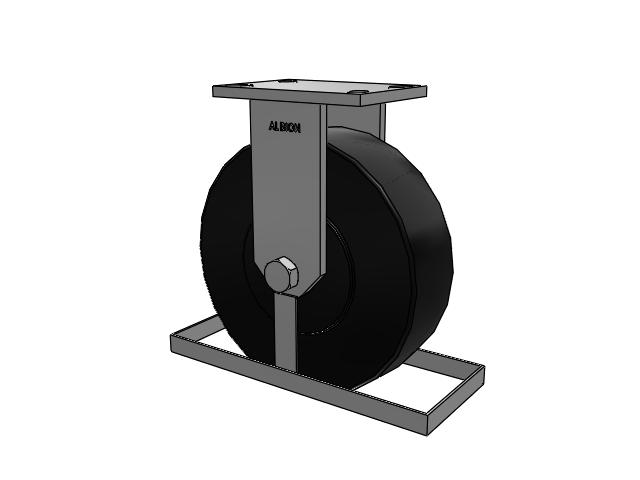 81 Series Top Plate Rigid Caster with 10 x 3 Black Polymer NX - Trionix High Impact Polymer Wheel