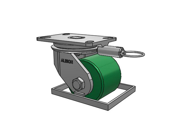 81 Series Top Plate Swivel Caster with 4 x 3.25 Green Tread on Aluminum Core PA - Polyurethane (Aluminum Core) Wheel