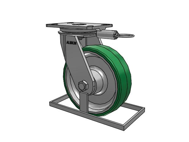 81 Series Top Plate Swivel Caster with 8 x 2.5 Green Tread on Aluminum Core PA - Polyurethane (Aluminum Core) Wheel