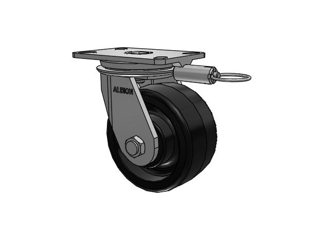 81 Series Top Plate Swivel Caster with 6 x 3 Black Phenolic Resin TM - Phenolic Wheel