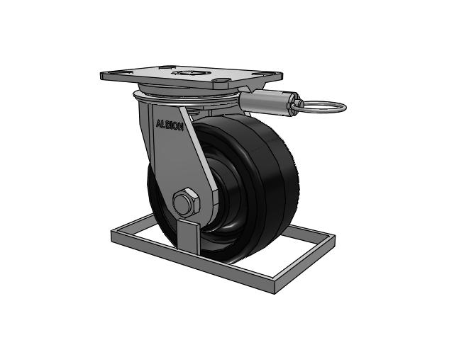 81 Series Top Plate Swivel Caster with 6 x 3 Black Phenolic Resin TM - Phenolic Wheel
