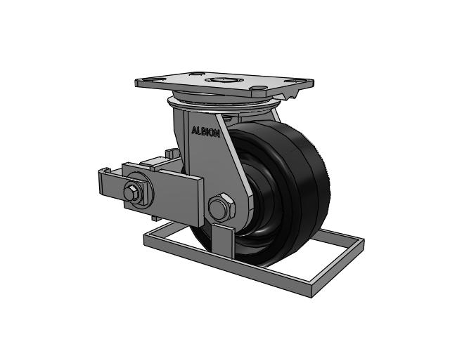 81 Series Top Plate Swivel Caster with 6 x 3 Black Phenolic Resin TM - Phenolic Wheel and Poly Cam Brake