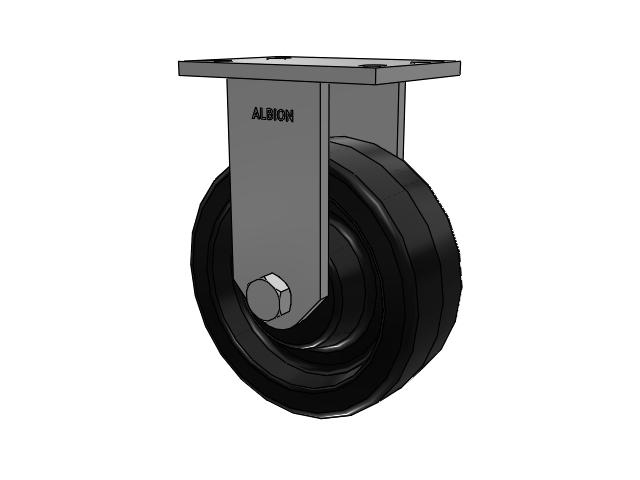 81 Series Top Plate Rigid Caster with 8 x 3 Black Phenolic Resin TM - Phenolic Wheel