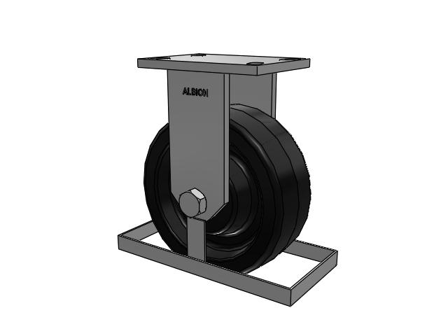 81 Series Top Plate Rigid Caster with 8 x 3 Black Phenolic Resin TM - Phenolic Wheel