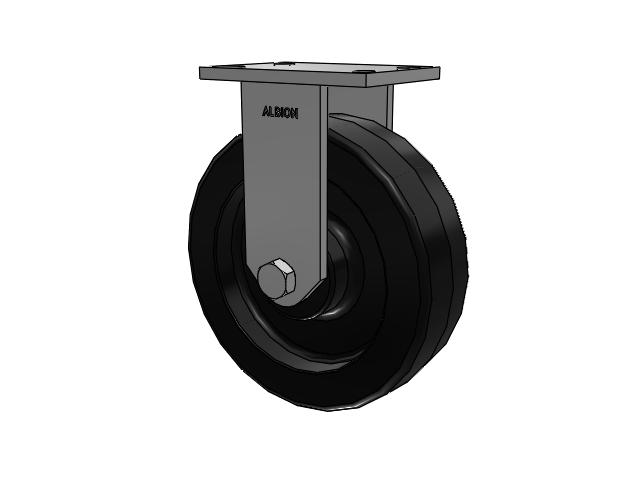 81 Series Top Plate Rigid Caster with 10 x 3 Black Phenolic Resin TM - Phenolic Wheel