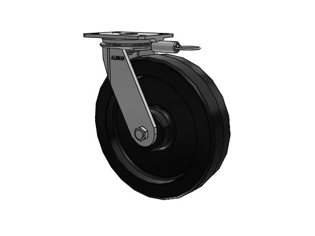 81 Series Top Plate Swivel Caster with 12 x 3 Black Phenolic Resin TM - Phenolic Wheel