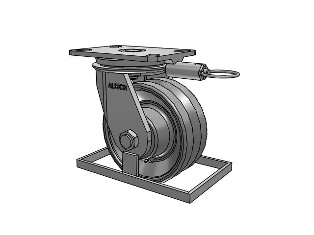 81 Series Top Plate Swivel Caster with 6 x 2.5 Silver Enamel Paint VG - Cast Iron V-Groove Wheel