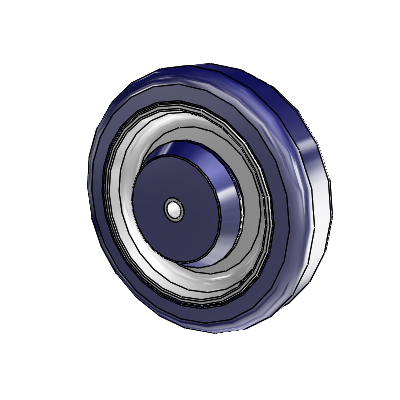 PolyKat Caster with 5 x 1.25 Dark Blue/Grey Wheel