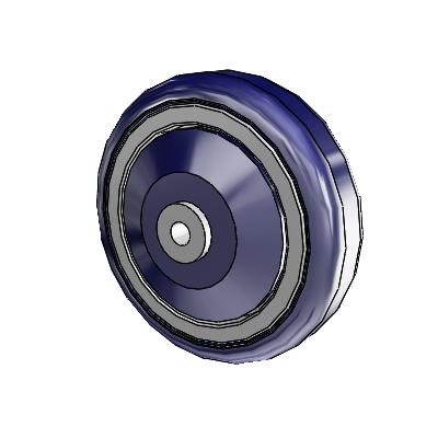 PolyKat Caster with 4 x 1.25 Dark Blue/Grey Wheel