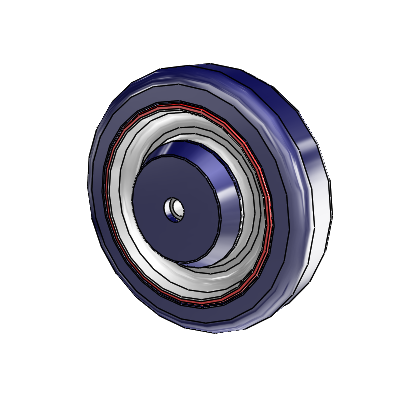 KasterKat Caster with 5 x 1.25 Dark Blue/Grey Wheel