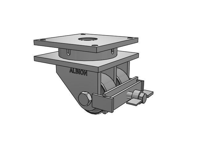 850 Series Top Plate Swivel Caster with 6 x 3 Clear coat enamel FH - Drop-Forged Steel (Large Bore) Wheel and Face Brake