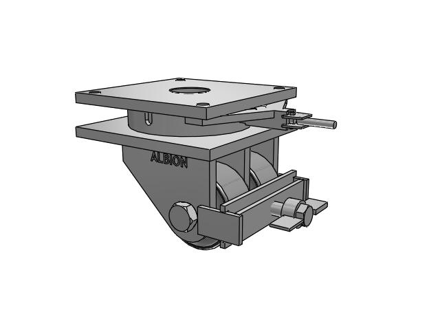 850 Series Top Plate Swivel Caster with 6 x 3 Clear coat enamel FH - Drop-Forged Steel (Large Bore) Wheel and Face Brake