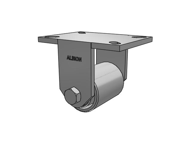 90 Series Top Plate Rigid Caster with 3.25 x 4 Grey Enamel CA - Cast Iron Wheel