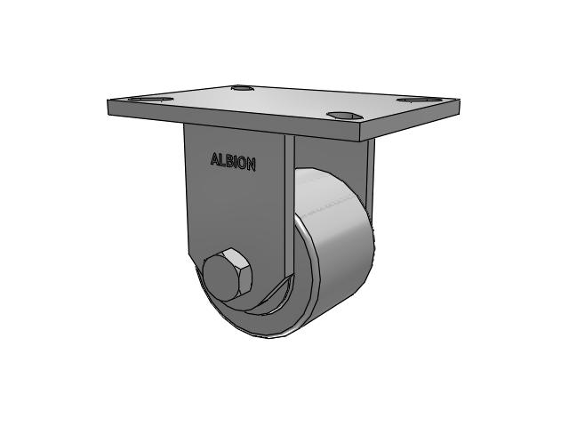90 Series Top Plate Rigid Caster with 4 x 3 Grey Enamel CA - Cast Iron Wheel