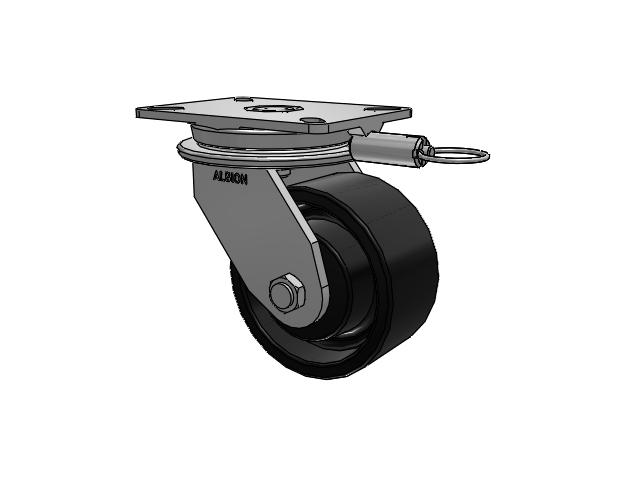 90 Series Top Plate Swivel Caster with 6 x 3 Black Paint FM - Ductile Iron Flat Tread Wheel