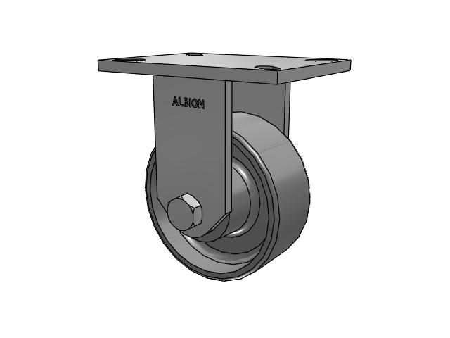 90 Series Top Plate Rigid Caster with 6 x 2.5 Clear Coat Enamel FS - Drop-Forged Steel Wheel