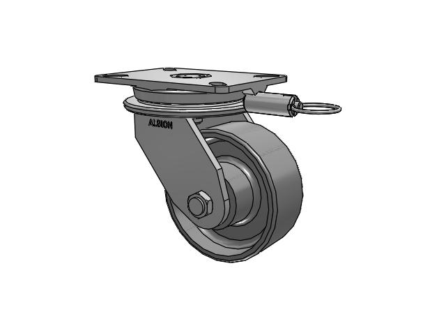 90 Series Top Plate Swivel Caster with 6 x 2.5 Clear Coat Enamel FS - Drop-Forged Steel Wheel
