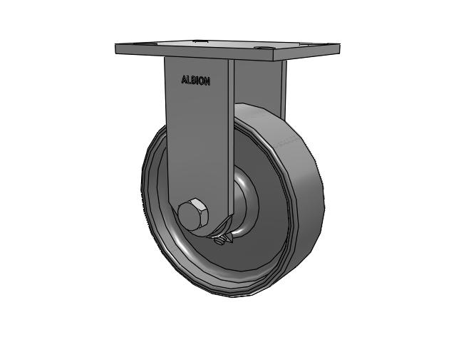 90 Series Top Plate Rigid Caster with 8 x 2.5 Clear Coat Enamel FS - Drop-Forged Steel Wheel