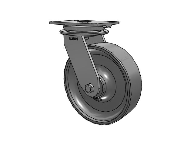 90 Series Top Plate Swivel Caster with 10 x 3 Clear Coat Enamel FS - Drop-Forged Steel Wheel