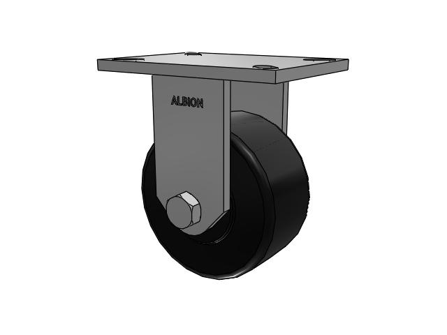 90 Series Top Plate Rigid Caster with 6 x 3 Black Polymer NX - Trionix High Impact Polymer Wheel