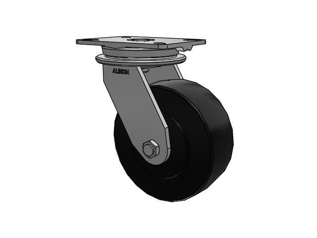 90 Series Top Plate Swivel Caster with 8 x 3 Black Polymer NX - Trionix High Impact Polymer Wheel