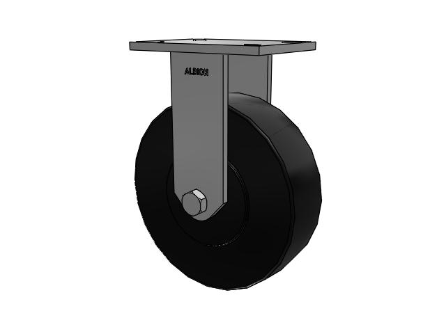 90 Series Top Plate Rigid Caster with 10 x 3 Black Polymer NX - Trionix High Impact Polymer Wheel