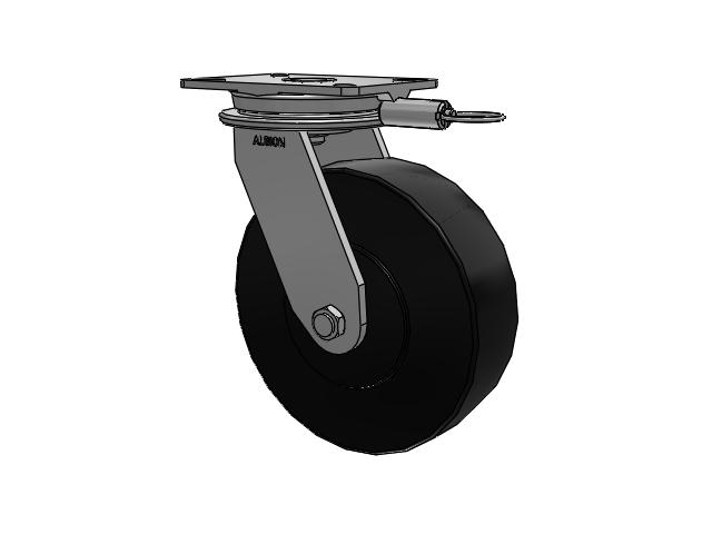 90 Series Top Plate Swivel Caster with 10 x 3 Black Polymer NX - Trionix High Impact Polymer Wheel
