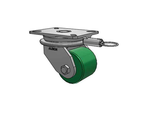 90 Series Top Plate Swivel Caster with 4 x 3.25 Green Tread on Aluminum Core PA - Polyurethane (Aluminum Core) Wheel