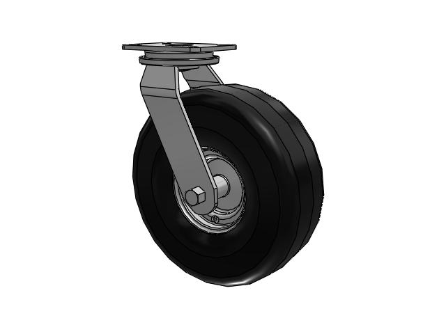90 Series Pneumatic Top Plate Swivel Caster with 14 x 5.3 Black Pneumatic Wheel