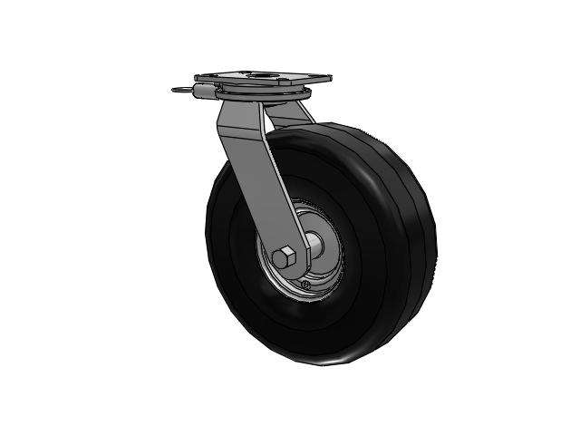 90 Series Pneumatic Top Plate Swivel Caster with 14 x 5.3 Black Pneumatic Wheel