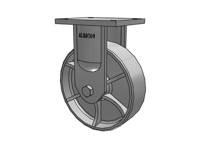 94 Series BBL Caster with 10 x 3 Grey Enamel CA - Cast Iron Wheel