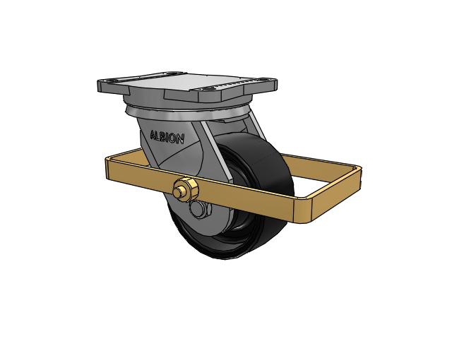 94 Series BBL Caster with 6 x 3 Black Paint FR - Ductile Iron Crowned Tread Wheel