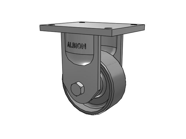 94 Series TRL Top Plate Rigid Caster with 6 x 2.5 Clear Coat Enamel FS - Drop-Forged Steel Wheel