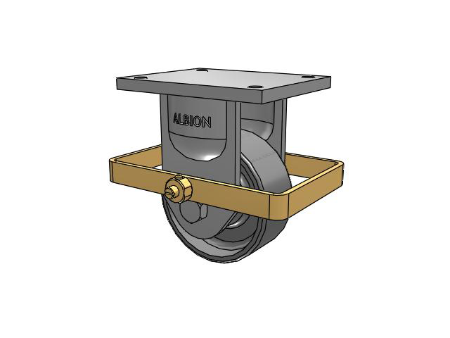 94 Series TRL Top Plate Rigid Caster with 6 x 2.5 Clear Coat Enamel FS - Drop-Forged Steel Wheel and Wrap Around Brake