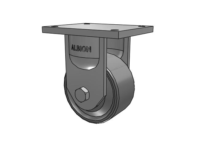 94 Series TRL Top Plate Rigid Caster with 6 x 3 Clear Coat Enamel FS - Drop-Forged Steel Wheel