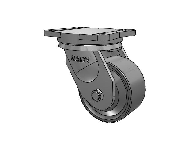 94 Series BBL Caster with 6 x 3 Clear Coat Enamel FS - Drop-Forged Steel Wheel