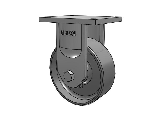 94 Series TRL Top Plate Rigid Caster with 8 x 3 Clear Coat Enamel FS - Drop-Forged Steel Wheel