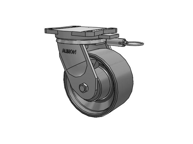 94 Series TRL Top Plate Swivel Caster with 8 x 4 Clear Coat Enamel FS - Drop-Forged Steel Wheel
