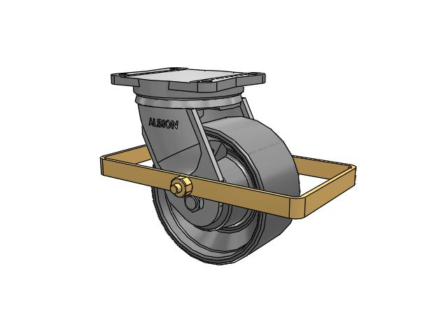 94 Series TRL Top Plate Swivel Caster with 8 x 4 Clear Coat Enamel FS - Drop-Forged Steel Wheel and Wrap Around Brake