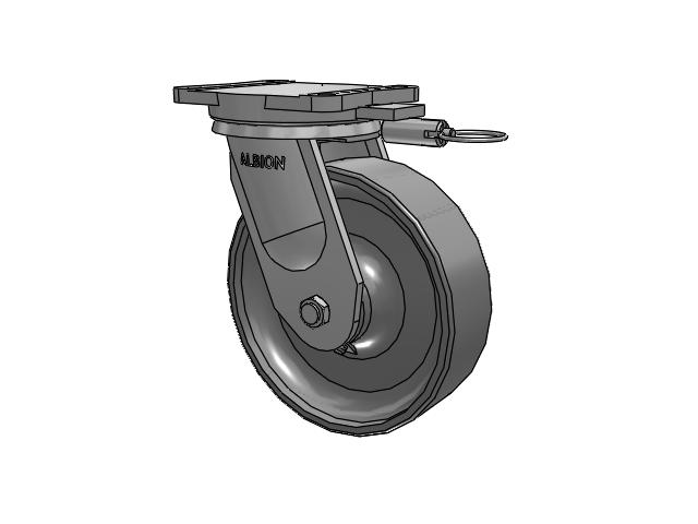 94 Series TRL Top Plate Swivel Caster with 10 x 3 Clear Coat Enamel FS - Drop-Forged Steel Wheel