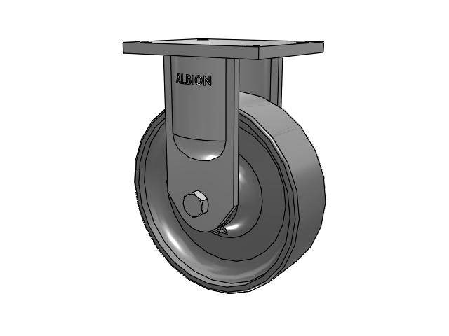 94 Series TRL Top Plate Rigid Caster with 10 x 3 Clear Coat Enamel FS - Drop-Forged Steel Wheel