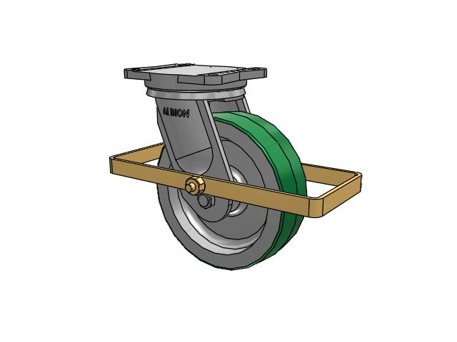 94 Series BBL Caster with 10 x 3 Green Tread on Aluminum Core PD - Polyurethane (Aluminum Core) Wheel