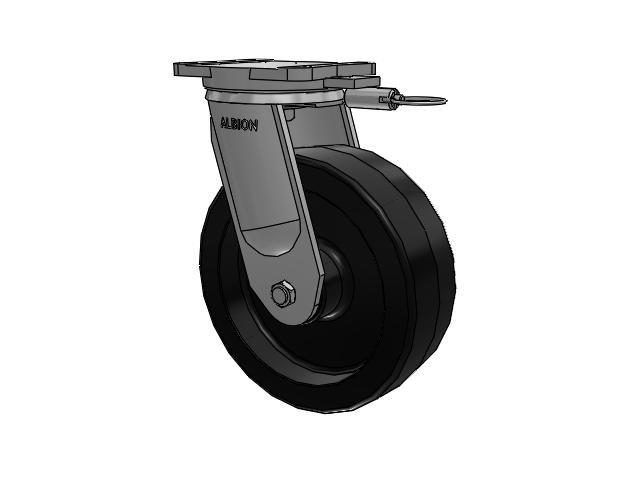 94 Series TRL Top Plate Swivel Caster with 12 x 4 Black Phenolic Resin TM - Phenolic Wheel