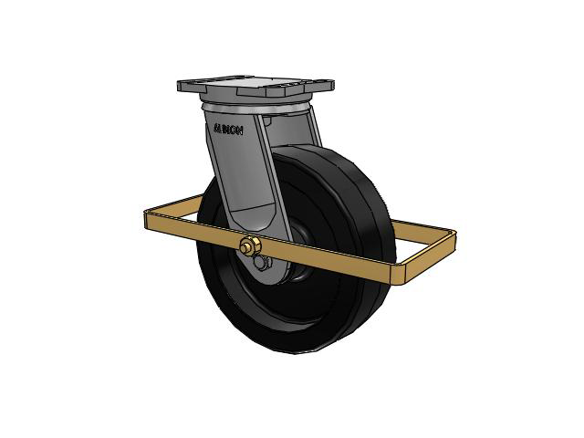 94 Series TRL Top Plate Swivel Caster with 12 x 4 Black Phenolic Resin TM - Phenolic Wheel and Wrap Around Brake