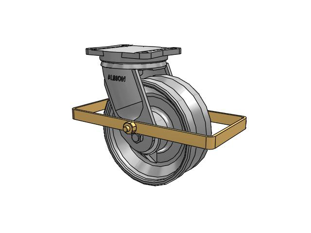 94 Series TRL Top Plate Swivel Caster with 10 x 4 Clear Coat Enamel VF - Drop-Forged Steel V-Groove Wheel and Wrap Around Brake