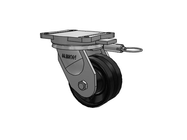 94 Series BBL Caster with 6 x 3 Flat Black Paint VM - Ductile V-Groove Wheel