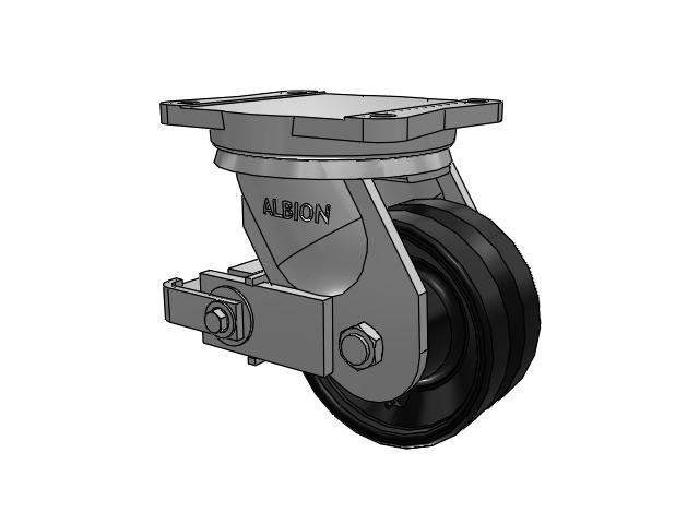 94 Series BBL Caster with 6 x 3 Flat Black Paint VM - Ductile V-Groove Wheel